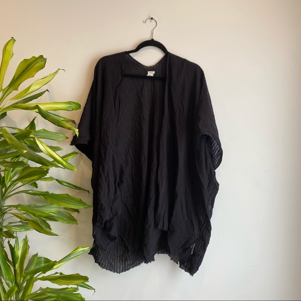 Aerie black sheer swimsuit cover up pin striped